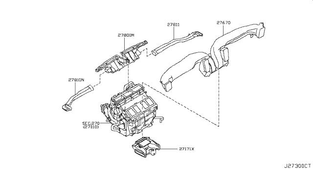 2010 Infiniti G37 Convertible Nozzle & Duct Diagram