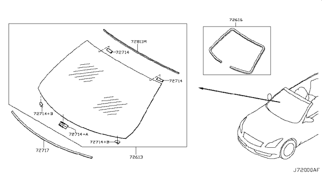 2013 Infiniti G37 Front Windshield Diagram