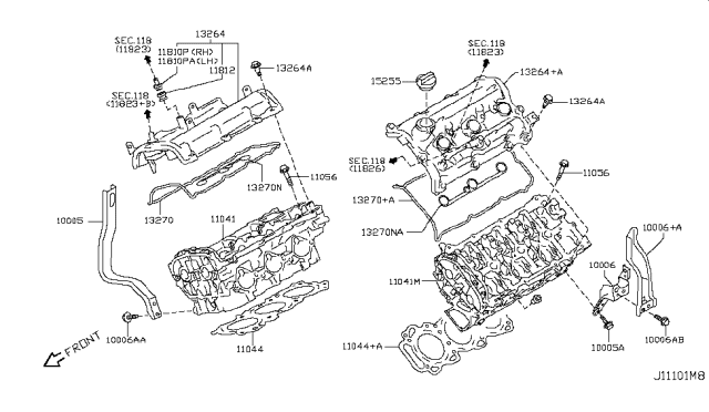 2009 Infiniti G37 Cylinder Head & Rocker Cover Diagram 1