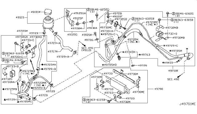 2010 Infiniti G37 Convertible Power Steering Piping Diagram 4