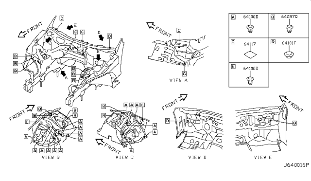 2014 Infiniti Q60 Hood Ledge & Fitting Diagram 3