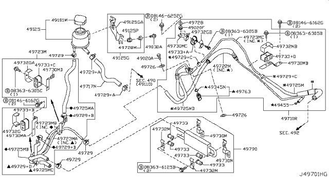 2010 Infiniti G37 Convertible Power Steering Piping Diagram 1