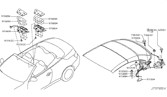 2015 Infiniti Q60 Open Roof Parts Diagram 4