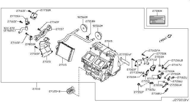 2010 Infiniti G37 Heater & Blower Unit Diagram 7