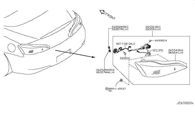 2010 Infiniti G37 Rear Combination Lamp Diagram 1