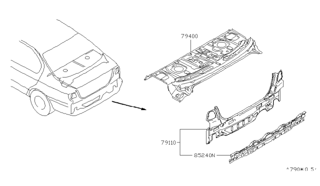 1999 Infiniti G20 Rear,Back Panel & Fitting Diagram