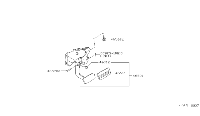 2001 Infiniti G20 Brake & Clutch Pedal Diagram 1