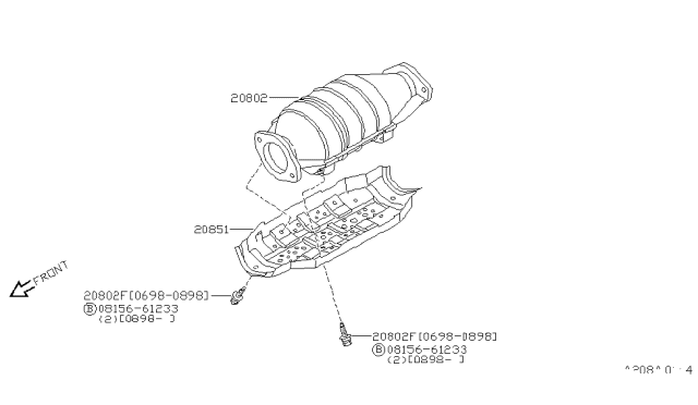 1999 Infiniti G20 Catalyst Converter,Exhaust Fuel & URE In Diagram 1