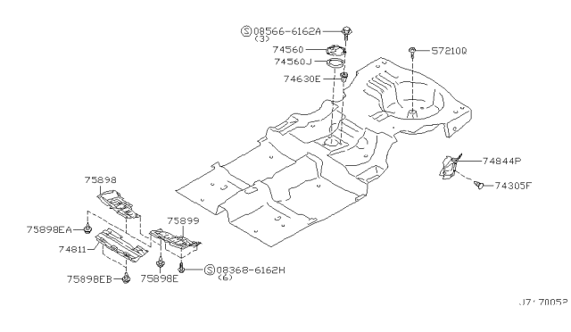 2001 Infiniti G20 Floor Fitting Diagram 1