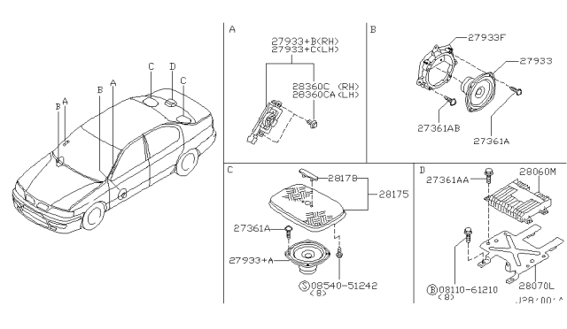 2002 Infiniti G20 Speaker Diagram 1