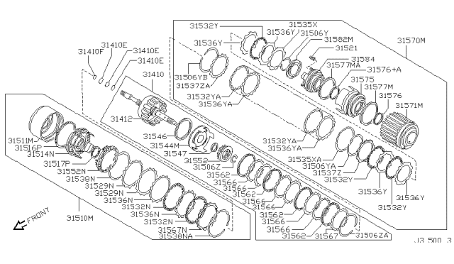 2001 Infiniti G20 Clutch & Band Servo Diagram 3