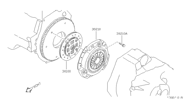 2001 Infiniti G20 Clutch Cover,Disc & Release Parts Diagram