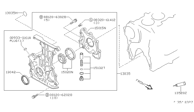 1999 Infiniti G20 Screw Diagram for 08320-61412