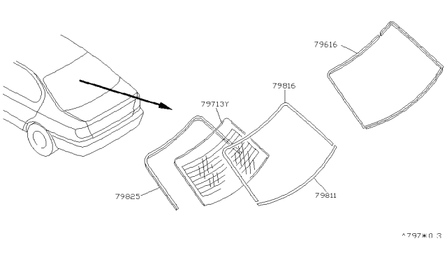 1999 Infiniti G20 Fastener-Moulding Diagram for 79780-2J020