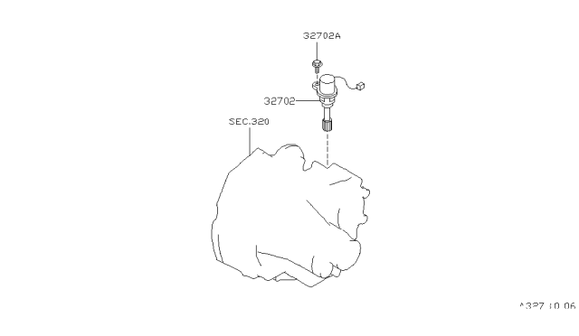 2000 Infiniti G20 Pinion Assy-Speedometer Diagram for 32702-7J103