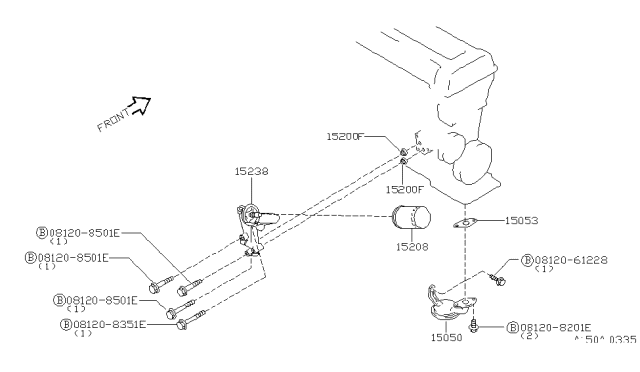 1999 Infiniti G20 Bracket-Oil Filter Diagram for 15238-2J200