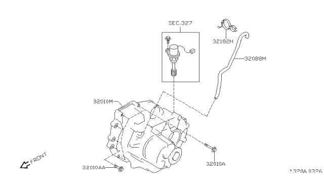 1999 Infiniti G20 Manual Transmission, Transaxle & Fitting Diagram 1