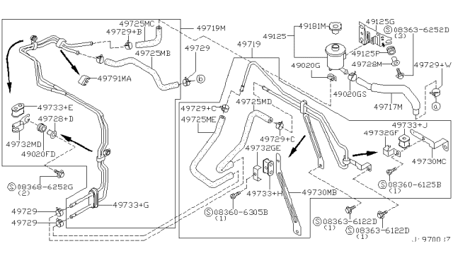 2001 Infiniti G20 Power Steering Piping Diagram 5