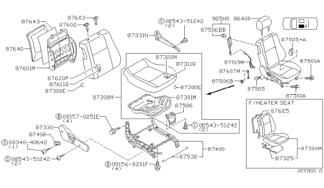 2002 Infiniti G20 Front Seat Diagram 5