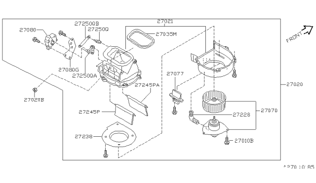 1999 Infiniti G20 Seal Diagram for 27287-2J000