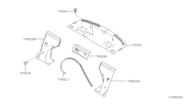 1999 Infiniti G20 Rear Trimming Diagram 1