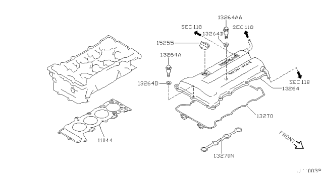 2001 Infiniti G20 Cylinder Head & Rocker Cover Diagram 2