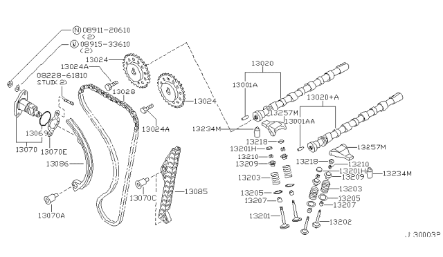 2001 Infiniti G20 Camshaft & Valve Mechanism Diagram