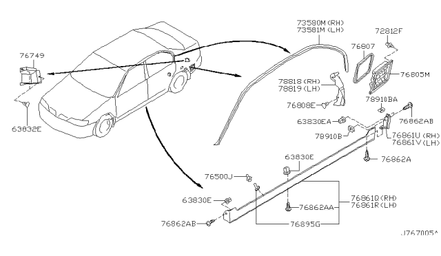 2002 Infiniti G20 Body Side Fitting Diagram 3