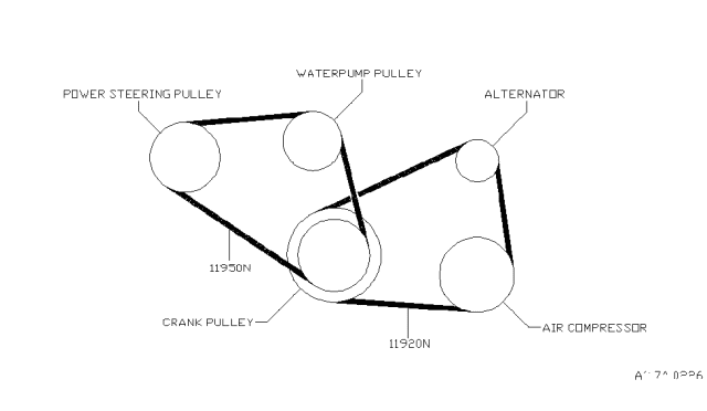 2002 Infiniti G20 Ac Serpentine Belt Diagram for 11920-0E011
