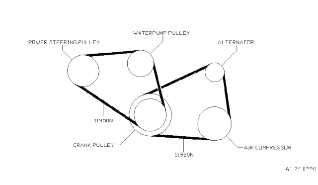 2000 Infiniti G20 Fan,Compressor & Power Steering Belt Diagram