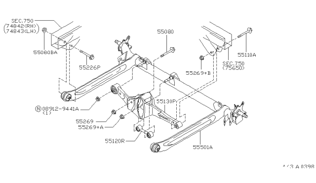 1999 Infiniti G20 Rear Suspension Diagram 2