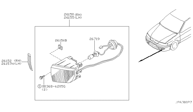 2001 Infiniti G20 Fog,Daytime Running & Driving Lamp Diagram