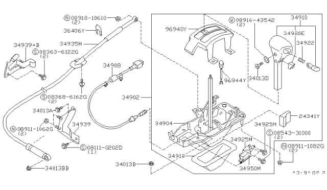 2000 Infiniti G20 Auto Transmission Control Device Diagram 1