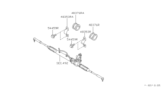 2001 Infiniti G20 Steering Gear Mounting Diagram 1