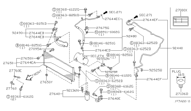 2001 Infiniti G20 Hose-Flexible,Low Diagram for 92480-7J102