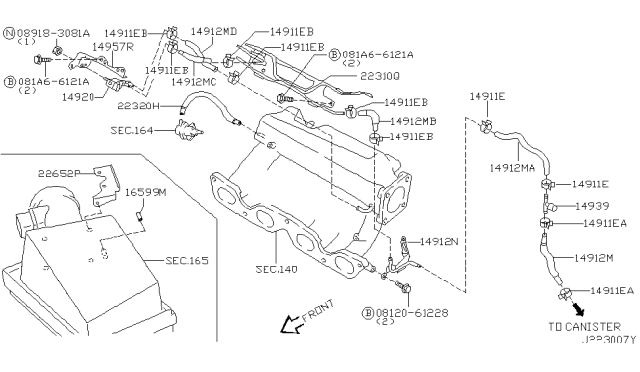 2001 Infiniti G20 Engine Control Vacuum Piping Diagram 2