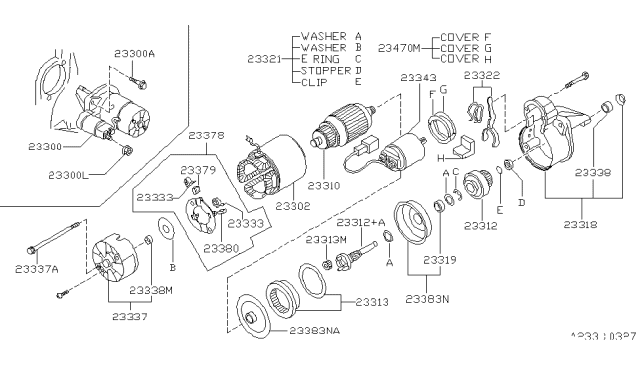1999 Infiniti G20 Starter Motor Diagram 1