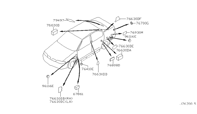 2002 Infiniti G20 Body Side Fitting Diagram 1