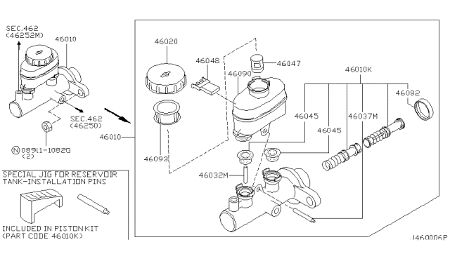 2001 Infiniti G20 Brake Master Cylinder Diagram 2