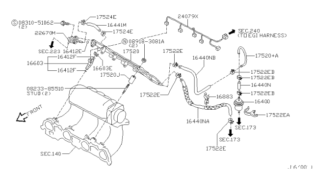 2000 Infiniti G20 Fuel Strainer & Fuel Hose Diagram 2