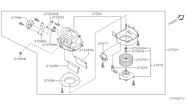 2000 Infiniti G20 Heater & Blower Unit Diagram 5