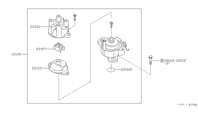 2000 Infiniti G20 Rotor Head Diagram for 22157-0M513