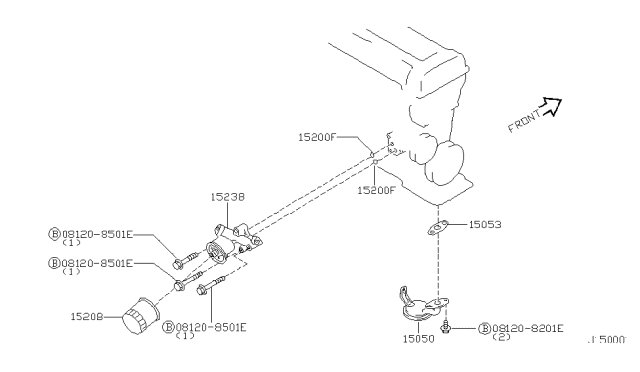 2001 Infiniti G20 Lubricating System Diagram