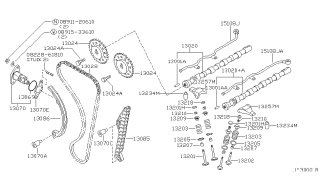 1999 Infiniti G20 Stud Diagram for 08228-61810