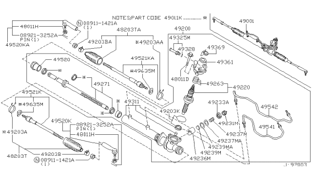 2001 Infiniti G20 Power Steering Gear Diagram 1
