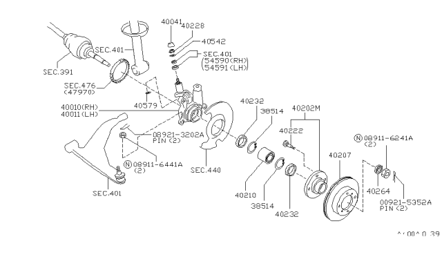 1999 Infiniti G20 Front Axle Diagram 1