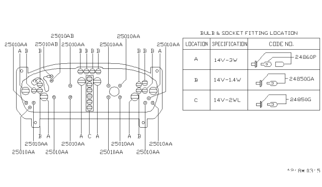 2001 Infiniti G20 Instrument Meter & Gauge Diagram 4