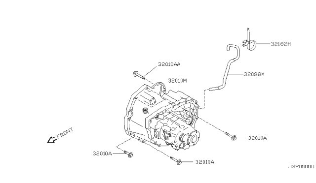 2000 Infiniti G20 Manual Transmission, Transaxle & Fitting Diagram 2