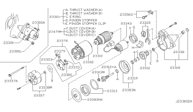 2002 Infiniti G20 YOKE Diagram for 23302-2J205