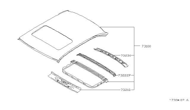 2001 Infiniti G20 Roof Panel & Fitting Diagram 2